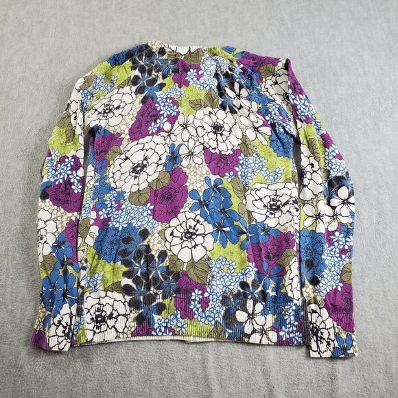 Old Navy Cardigan Womens XS Multicolor Maternity Floral Ruffle Button Up Sweater - Picture 1 of 7